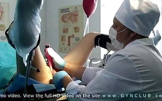 Shy girl examined at a gynecologist's - stormy orgasm