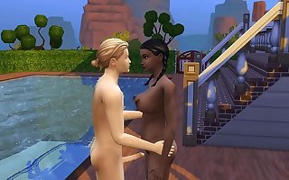 Dad Forces His Black Step Daughter To Have Sex In The Swimming Pool outdoor